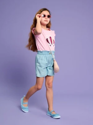 Sinsay - Koszulka z cekinami - różowy