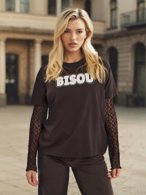 Sinsay - Koszulka z cyrkoniami - fioletowy