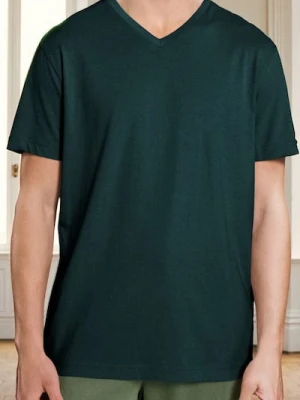 Sinsay - Koszulka z dekoltem w serek - zielony