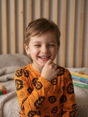 Sinsay - Koszulka z długim rękawem - pomarańczowy