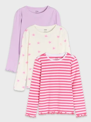 Sinsay - Koszulka z długimi rękawami 3 pack - wielobarwny