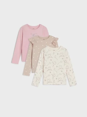 Sinsay - Koszulka z długimi rękawami 3 pack - wielobarwny