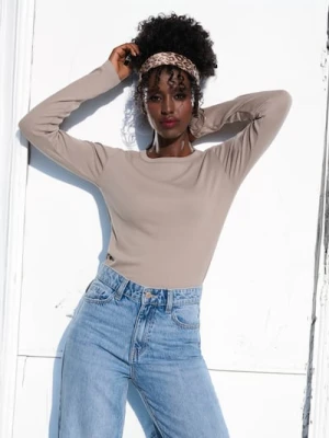 Sinsay - Koszulka z długimi rękawami - beżowy