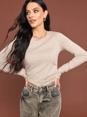 Zdjęcie produktu Sinsay - Koszulka z długimi rękawami - beżowy