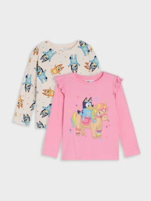 Sinsay - Koszulka z długimi rękawami Bluey 2 pack - różowy