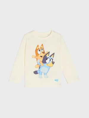 Sinsay - Koszulka z długimi rękawami Bluey - kremowy