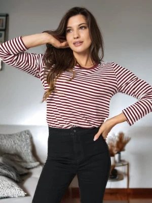 Sinsay - Koszulka z długimi rękawami - bordowy