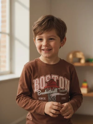 Sinsay - Koszulka z długimi rękawami - brązowy