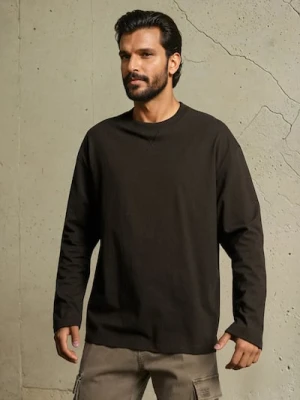 Sinsay - Koszulka z długimi rękawami - brązowy