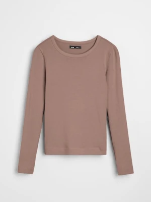 Sinsay - Koszulka z długimi rękawami - brązowy