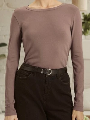 Sinsay - Koszulka z długimi rękawami - brązowy