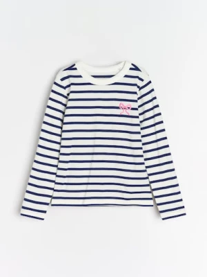 Sinsay - Koszulka z długimi rękawami - granatowy