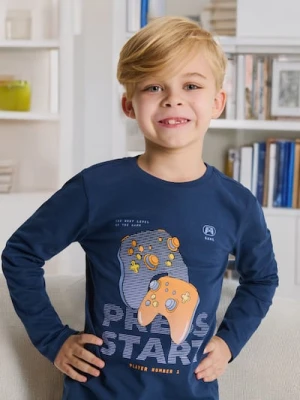 Sinsay - Koszulka z długimi rękawami - granatowy