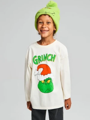 Sinsay - Koszulka z długimi rękawami Grinch - kremowy