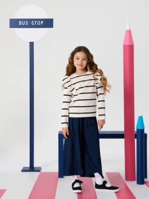 Sinsay - Koszulka z długimi rękawami i ozdobną falbaną - wielobarwny