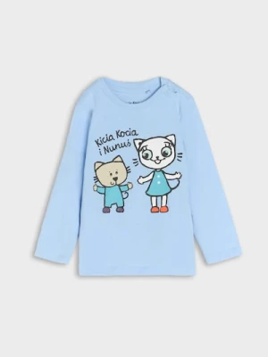 Sinsay - Koszulka z długimi rękawami Kicia Kocia - niebieski