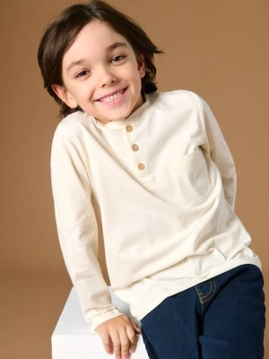 Sinsay - Koszulka z długimi rękawami - kremowy