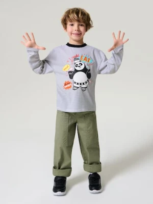 Sinsay - Koszulka z długimi rękawami Kung Fu Panda - biały