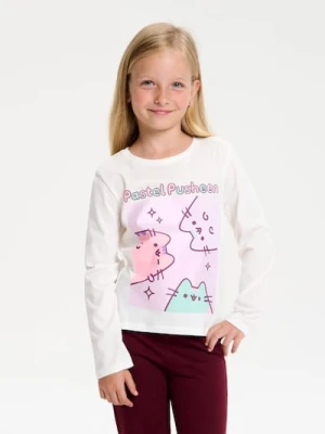 Sinsay - Koszulka z długimi rękawami Pusheen the Cat - kremowy