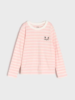 Sinsay - Koszulka z długimi rękawami - różowy