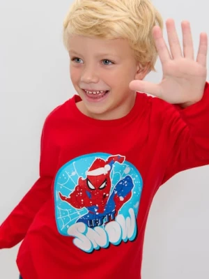 Sinsay - Koszulka z długimi rękawami Spider-Man - czerwony