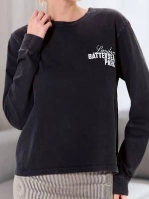 Sinsay - Koszulka z długimi rękawami - szary