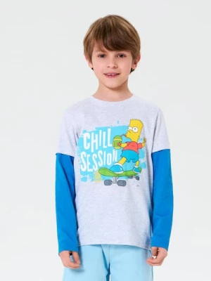 Sinsay - Koszulka z długimi rękawami The Simpsons - szary