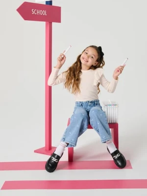 Sinsay - Koszulka z długimi rękawami z falbanami - kremowy