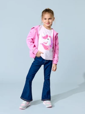 Sinsay - Koszulka z długimi rękawami z motywem jednorożca - różowy
