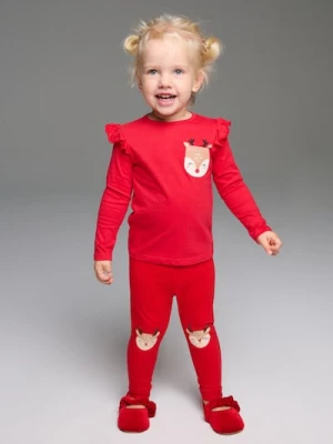 Sinsay - Koszulka z długimi rękawami z motywem świątecznym - czerwony