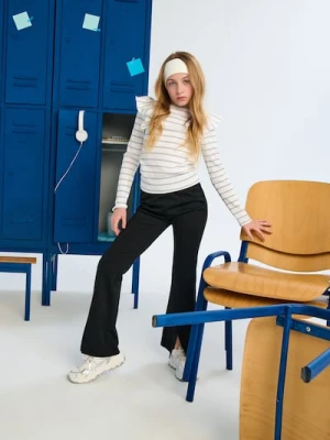 Sinsay - Koszulka z długimi rękawami z prążkowanej dzianiny - wielobarwny