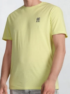 Sinsay - Koszulka z drobnym ozdobnym napisem - żółty