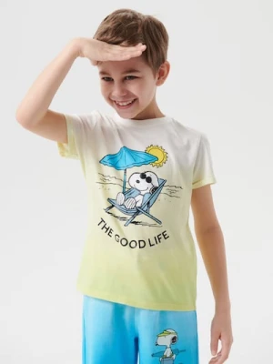 Sinsay - Koszulka z efektem ombre Peanuts - zielony