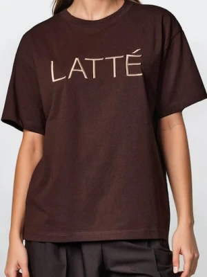 Sinsay - Koszulka z haftem - brązowy