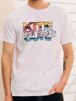 Sinsay - Koszulka z kolorowym napisem - biały