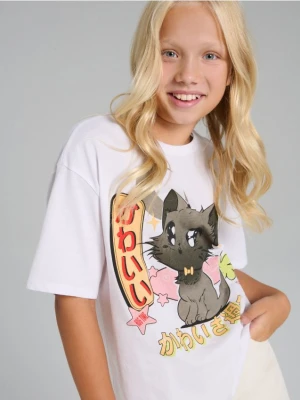 Sinsay - Koszulka z krótkim rękawem - biały