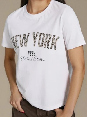 Sinsay - Koszulka z krótkim rękawem - biały