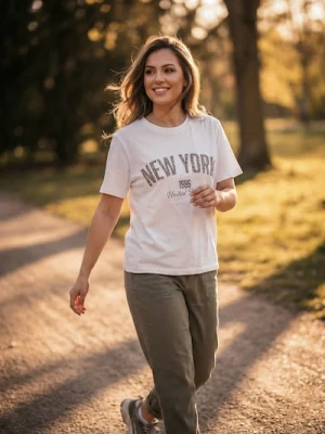 Sinsay - Koszulka z krótkim rękawem - biały