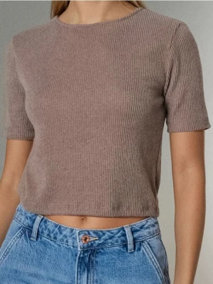 Sinsay - Koszulka z krótkim rękawem - brązowy