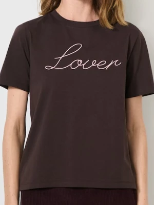 Sinsay - Koszulka z krótkim rękawem - brązowy