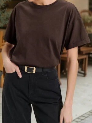 Sinsay - Koszulka z krótkim rękawem - brązowy