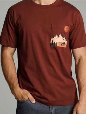 Sinsay - Koszulka z krótkim rękawem - czerwony