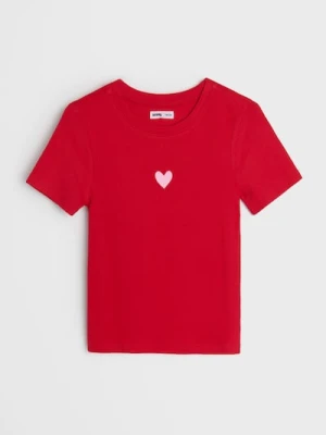 Sinsay - Koszulka z krótkim rękawem - czerwony