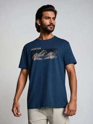 Sinsay - Koszulka z krótkim rękawem - granatowy