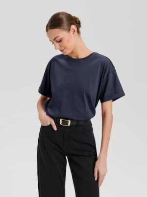 Sinsay - Koszulka z krótkim rękawem - granatowy