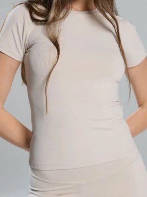 Sinsay - Koszulka z krótkim rękawem - kremowy