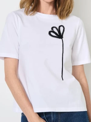 Sinsay - Koszulka z krótkim rękawem - kremowy