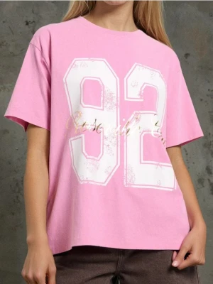 Sinsay - Koszulka z krótkim rękawem - różowy