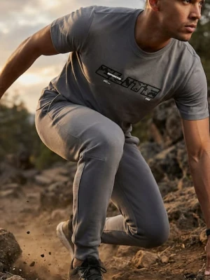 Sinsay - Koszulka z krótkim rękawem slim fit - szary