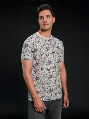 Sinsay - Koszulka z krótkim rękawem Stranger Things - kremowy